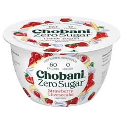 Chobani Yogurt, Zero Sugar, Strawberry Cheesecake Inspired