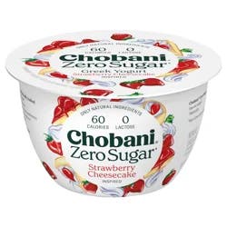 Chobani Yogurt, Zero Sugar, Strawberry Cheesecake Inspired