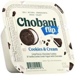 Chobani Yogurt, Greek, Cookies & Cream