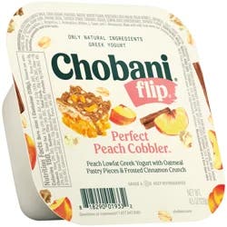 Chobani Flip Greek Lowfat Perfect Peach Cobbler Yogurt 4.5 oz