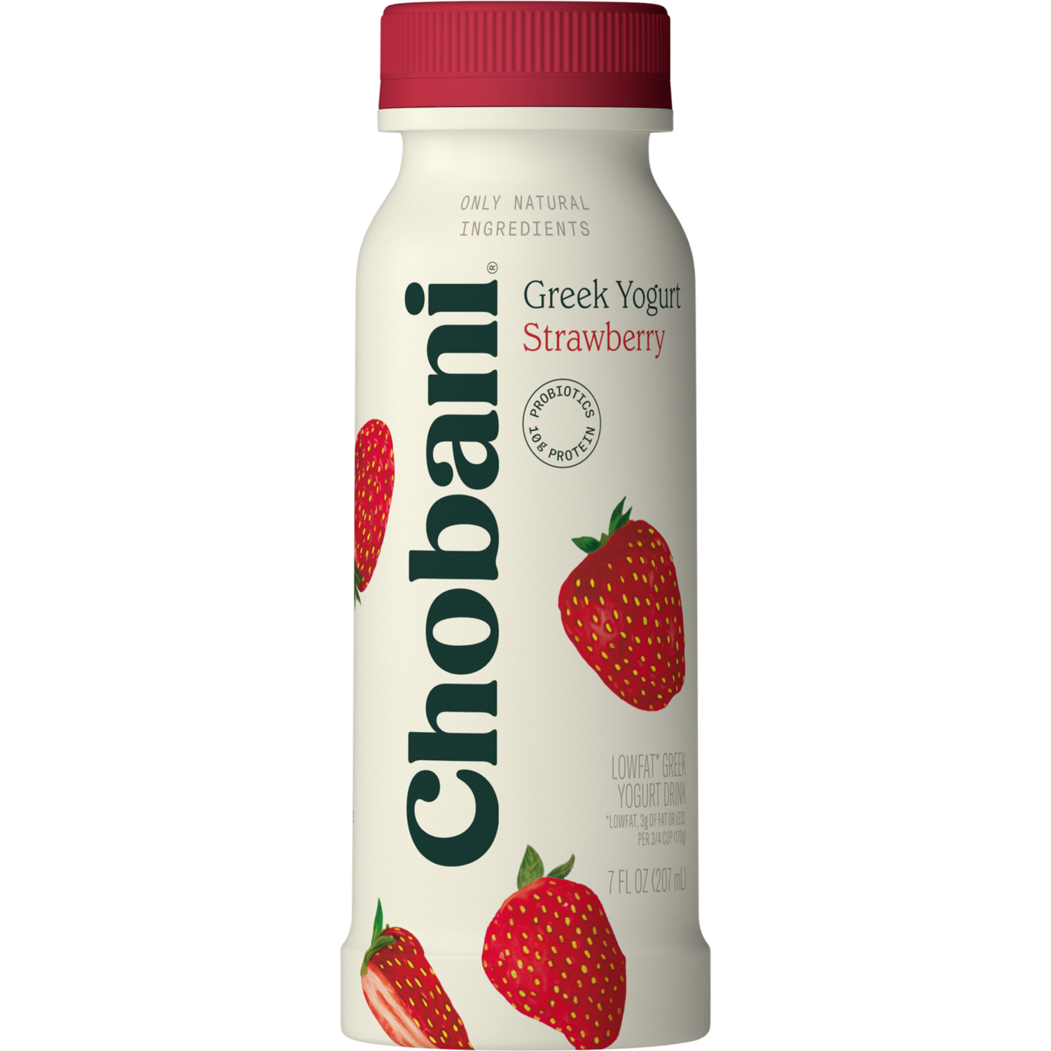 slide 5 of 7, Chobani Yogurt Drink, Greek, Lowfat, Strawberry, 7 fl oz
