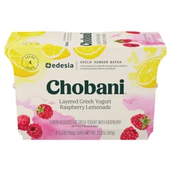 Chobani Reduced Fat Greek Yogurt Raspberry Lemonade 5.3oz 4PK