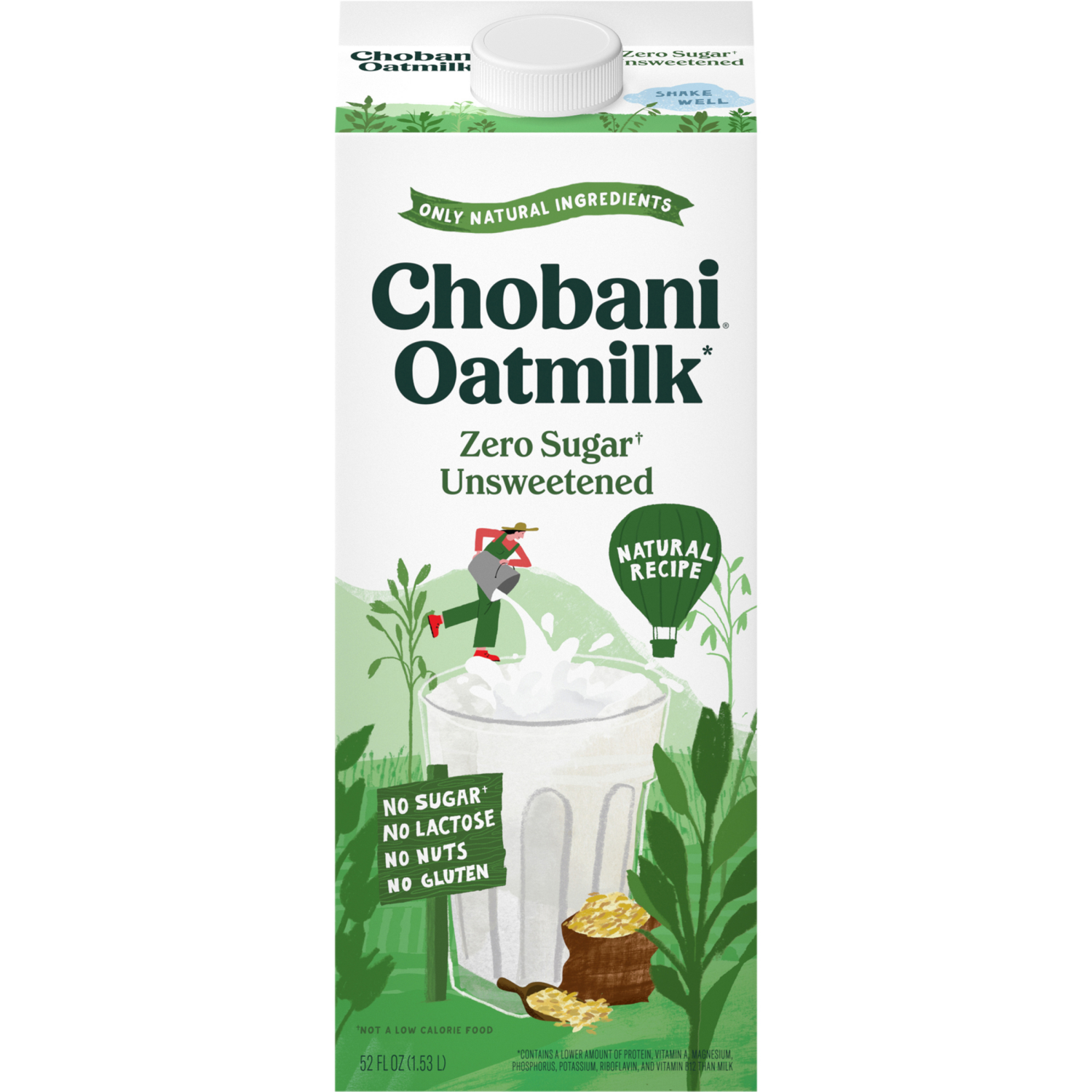 slide 5 of 7, Chobani Oat Milk Zero Sugar Plain, 52 oz