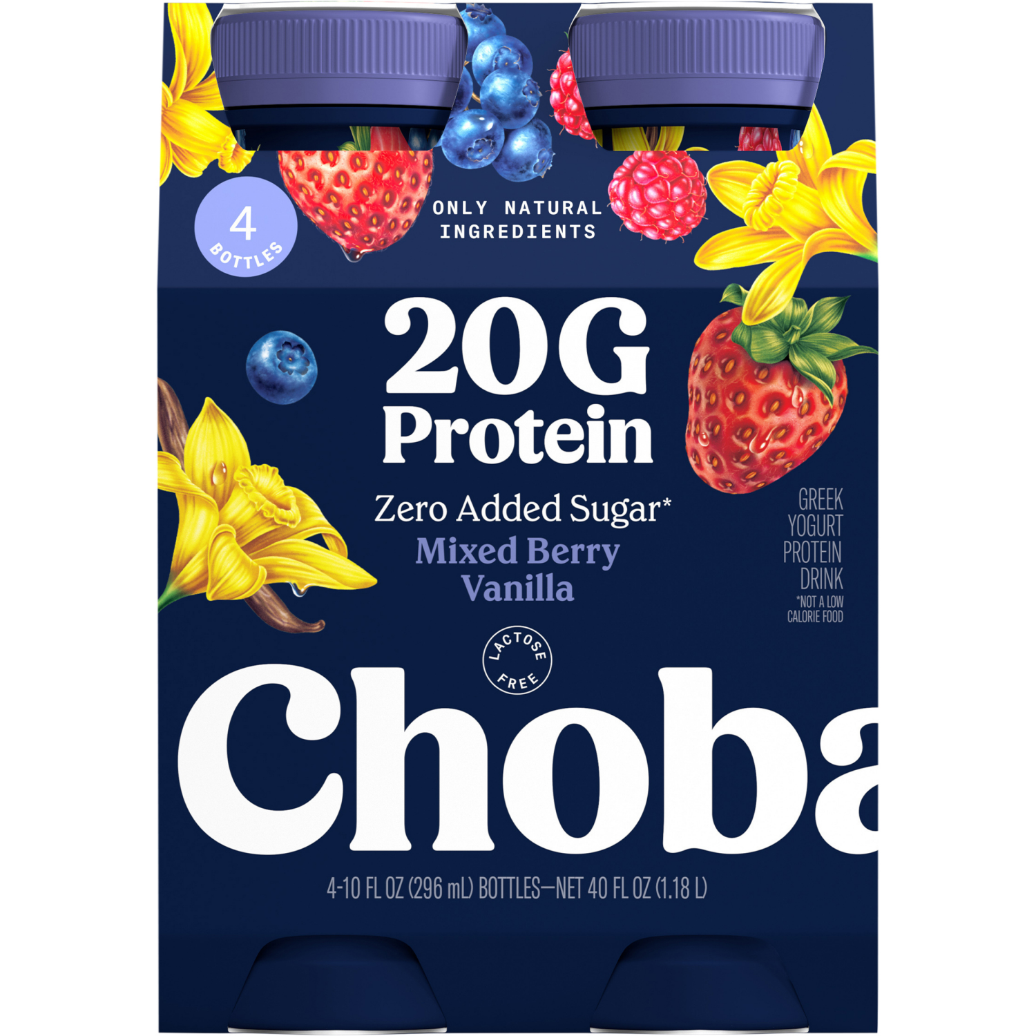 slide 5 of 7, Chobani Zero Added Sugar Mixed Berry Vanilla Yogurt Protein Drink, 4 ct