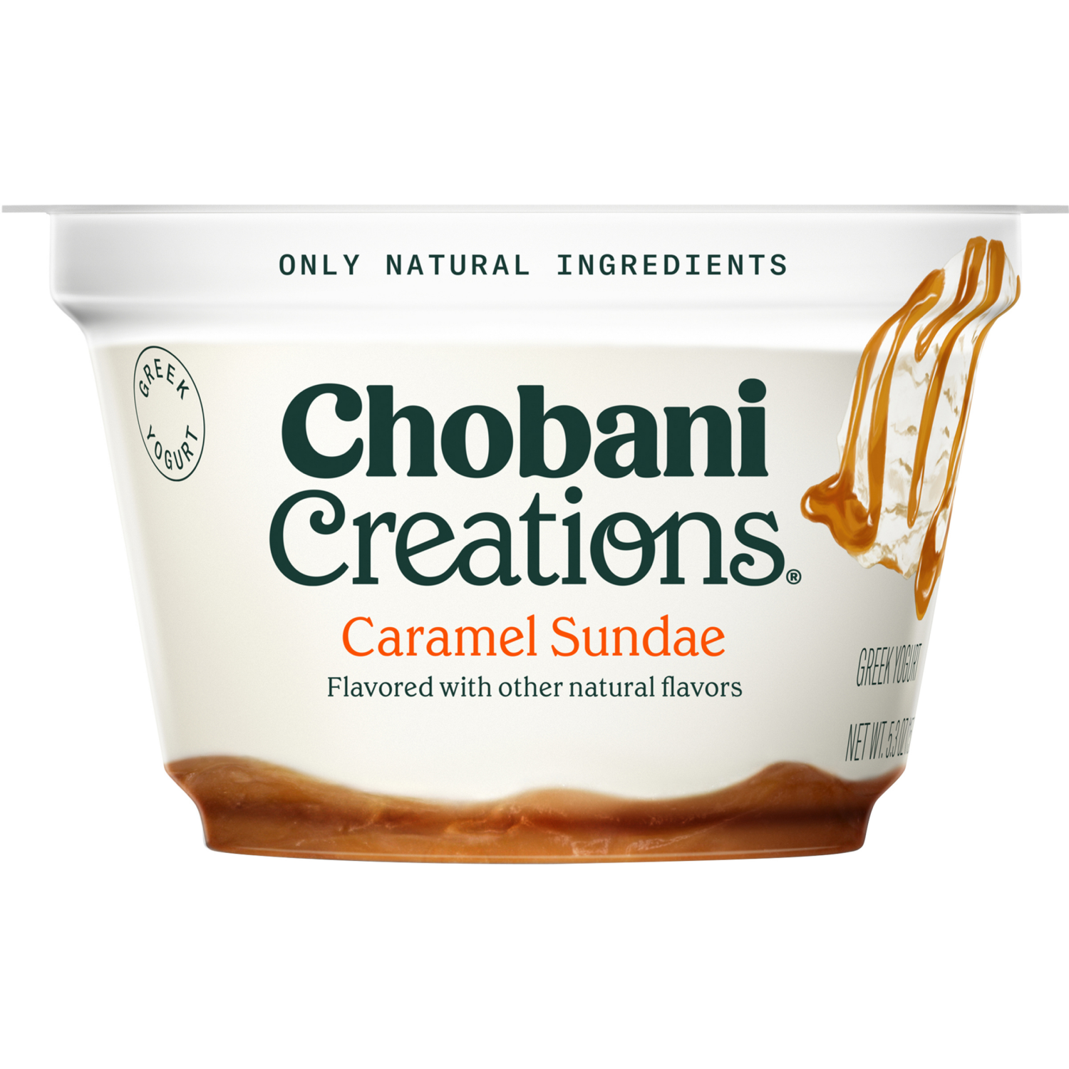 slide 3 of 5, Chobani Yogurt, Greek, Caramel Sundae, 5.3 oz