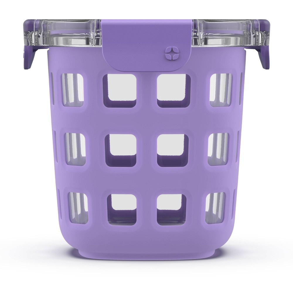 Ello 3 Cup Glass Meal Prep Bowls - Purple 1 ct