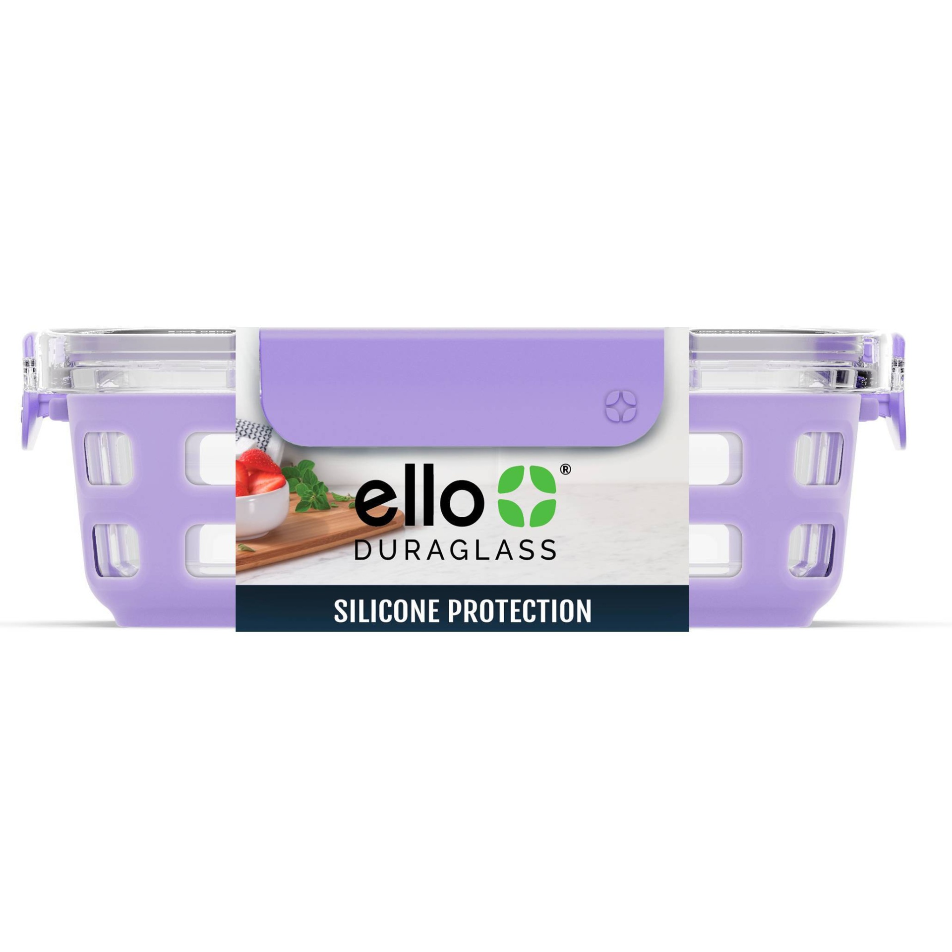 Ello Glass 3.4 Cup 27 Ounce Lilac Food Storage and Meal Preparation  Container