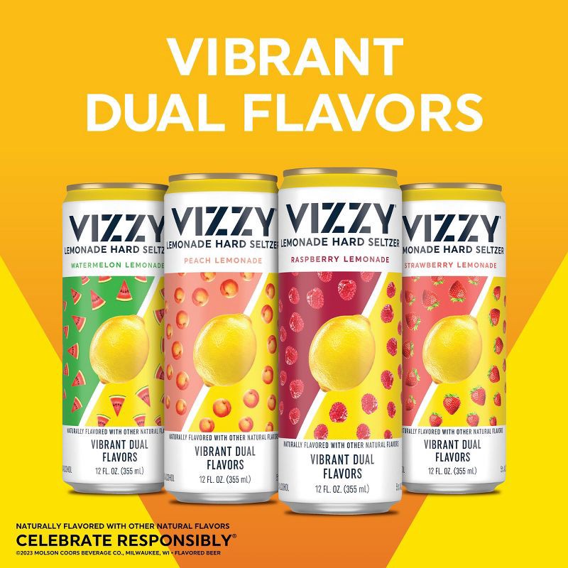 slide 3 of 8, Vizzy Hard Seltzer Tangy Lemonade Variety Pack - 12pk/12 fl oz Slim Cans, 12 ct; 12 fl oz