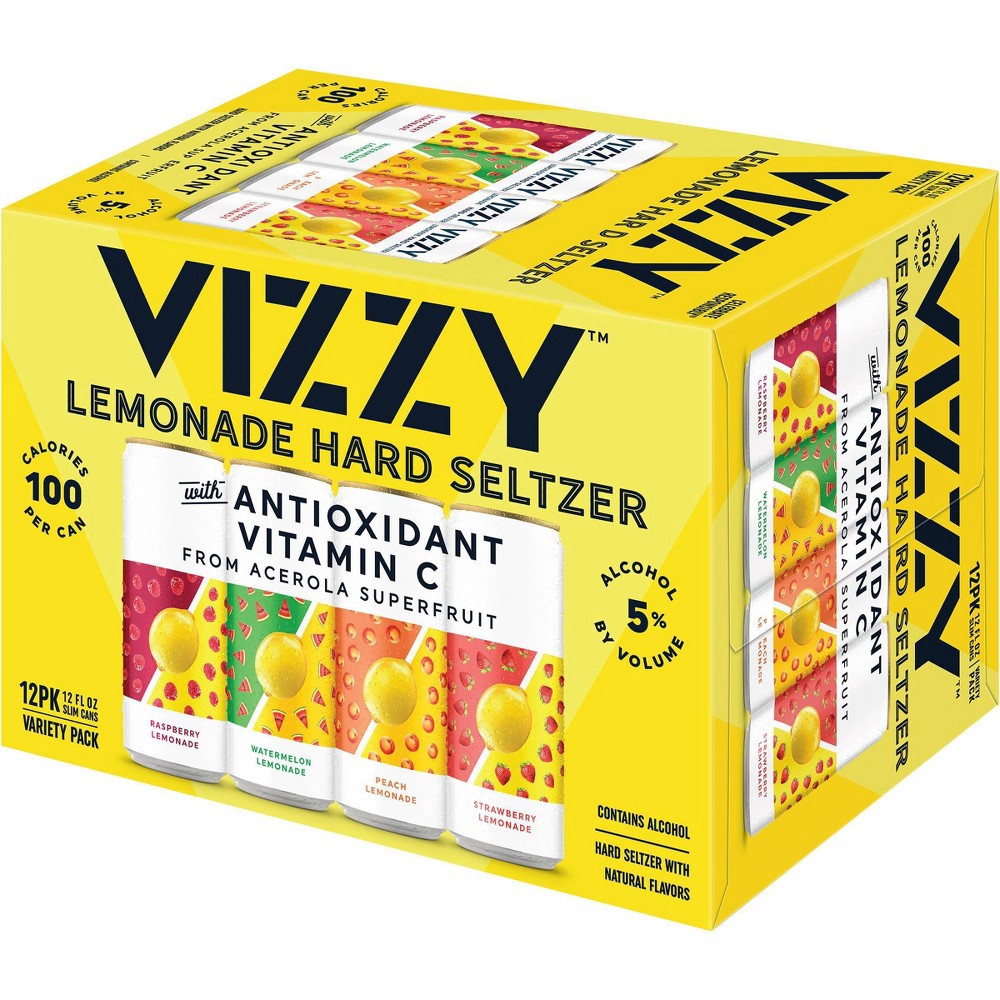 slide 4 of 5, Vizzy Hard Seltzer VIZZY Lemonade Hard Seltzer Variety Pack - 12pk/12 fl oz Slim Cans, 12 ct; 12 fl oz