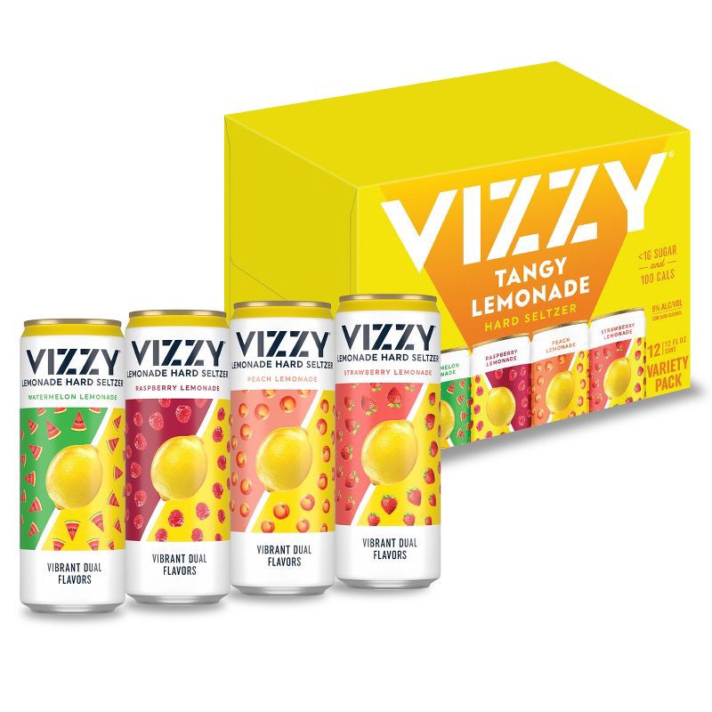 slide 1 of 8, Vizzy Hard Seltzer Tangy Lemonade Variety Pack - 12pk/12 fl oz Slim Cans, 12 ct; 12 fl oz