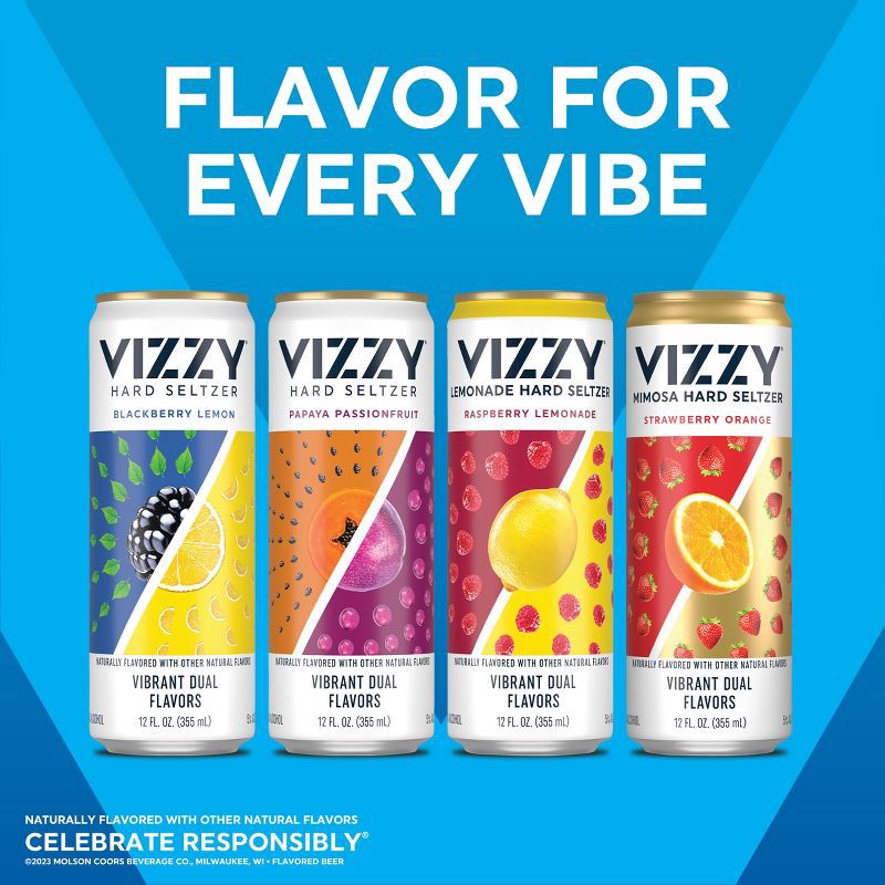 slide 6 of 8, VIZZY Hard Seltzer Refreshingly Berry Variety Pack #2 - 12pk/12 fl oz Slim Cans, 2 x 12 ct, 12 fl oz