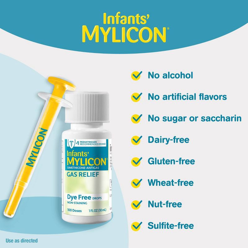 slide 6 of 7, Mylicon Infant Gas Relief Colic Dye Free Drops - 1 fl oz, 1 fl oz