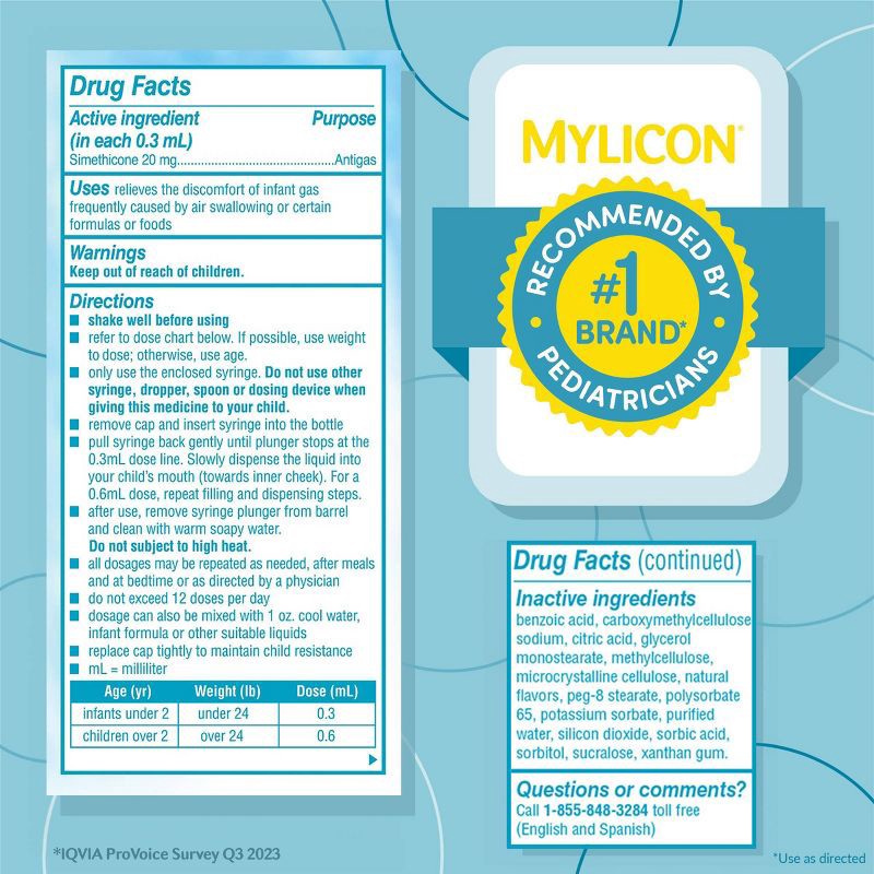 slide 7 of 7, Mylicon Infant Gas Relief Colic Dye Free Drops - 1 fl oz, 1 fl oz