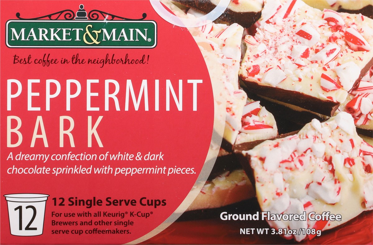 slide 6 of 12, Market & Main Single Serve Cups Ground Peppermint Bark Flavored Coffee 12 ea, 12 ct
