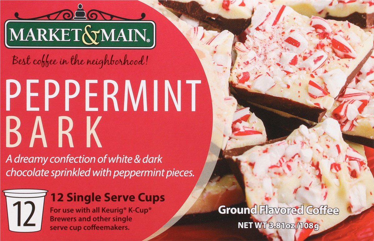 slide 7 of 12, Market & Main Single Serve Cups Ground Peppermint Bark Flavored Coffee 12 ea, 12 ct