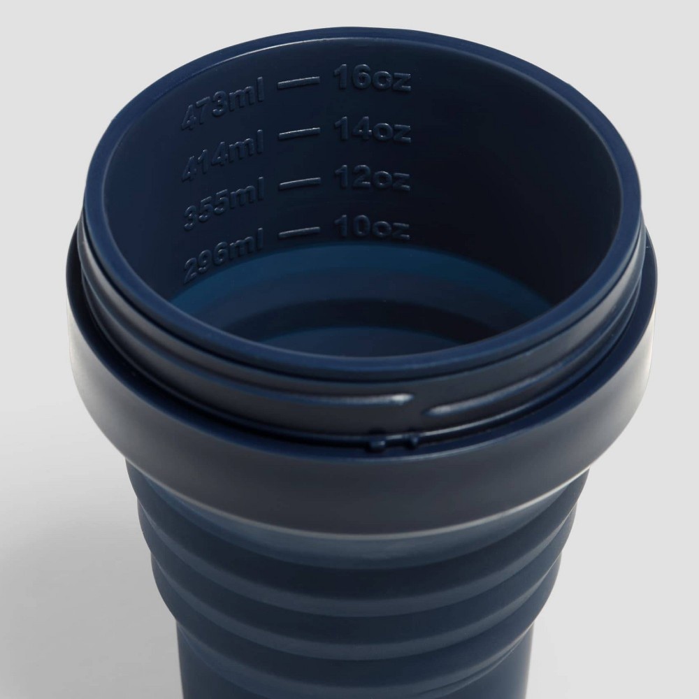 slide 3 of 4, Stojo 16oz Collapsible Silicone Travel Mug - Denim, 1 ct