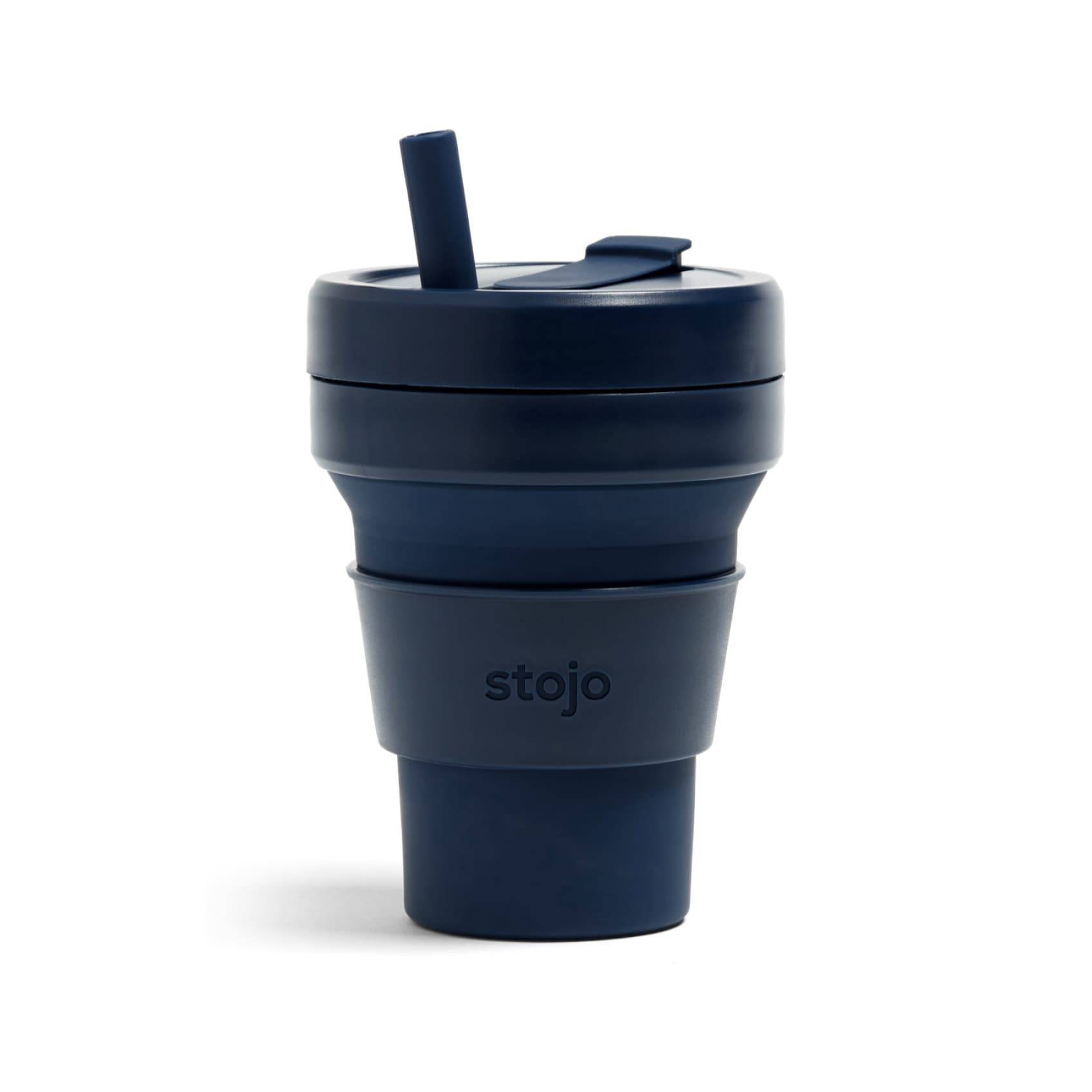 slide 1 of 4, Stojo 16oz Collapsible Silicone Travel Mug - Denim, 1 ct