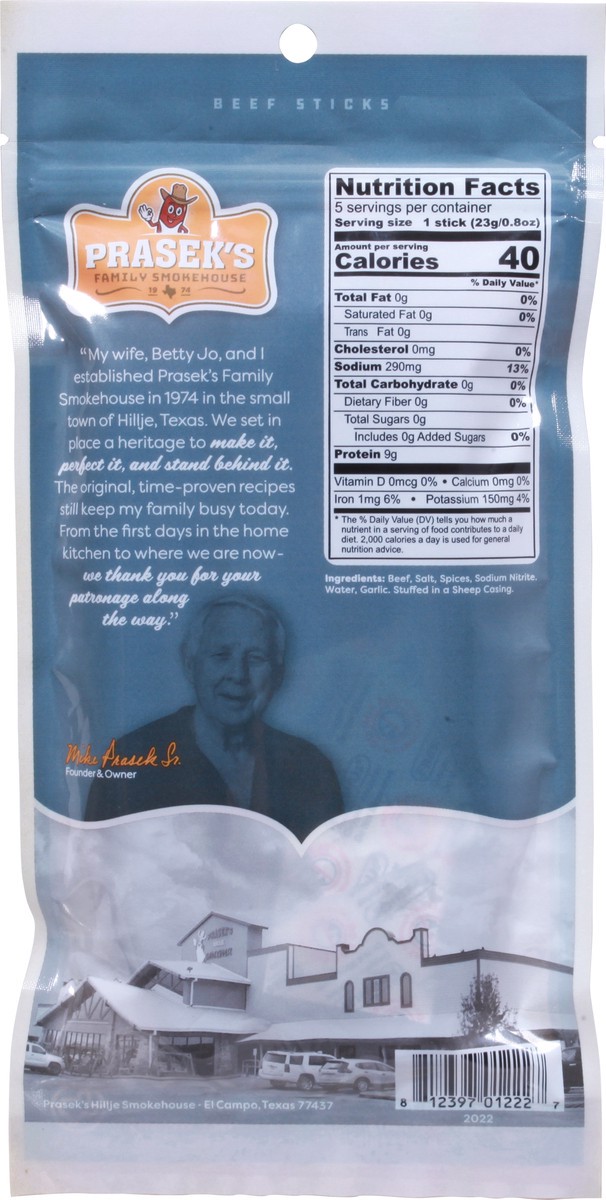 slide 5 of 9, Prasek's Beef Sticks - 4 oz, 4 oz