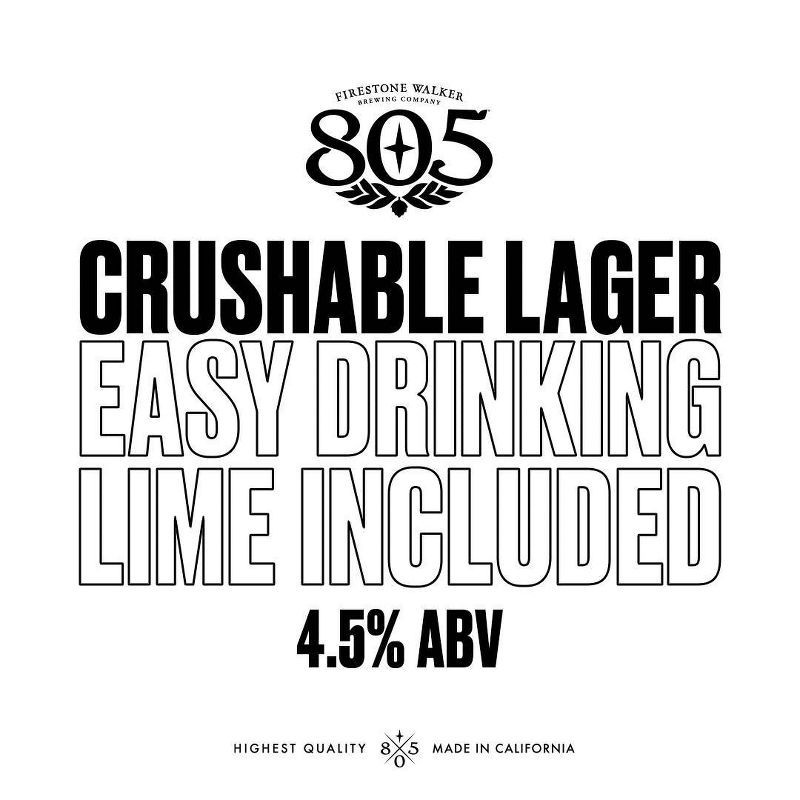 slide 3 of 8, Firestone Walker Brewing Company Firestone Walker 805 Cerveza Blonde Ale Beer with Lime - 12pk/12 fl oz Bottles, 12 ct; 12 fl oz