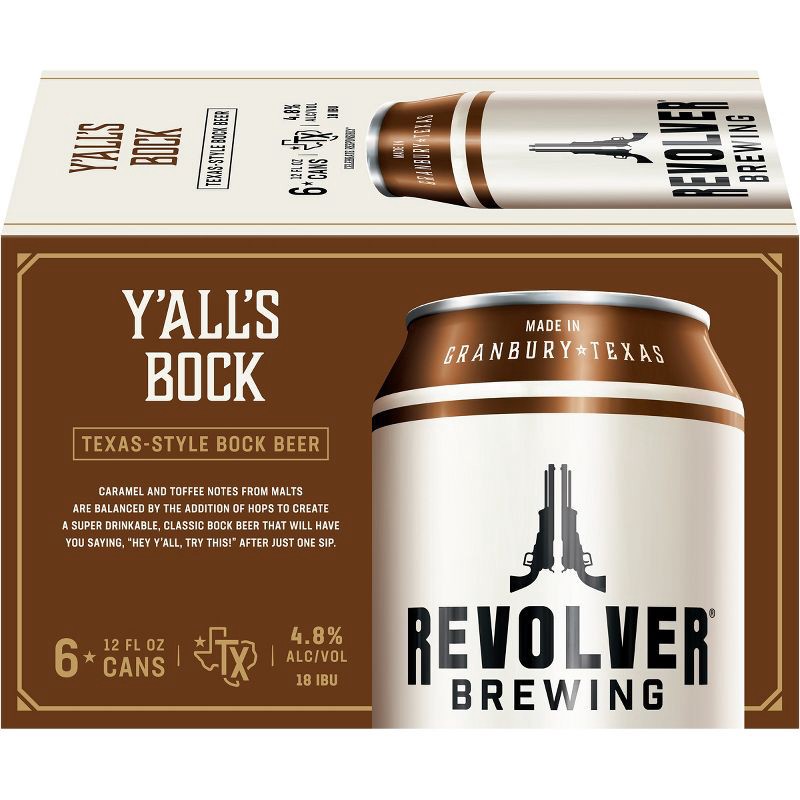 slide 4 of 8, Revolver Brewing Revolver Y'All's Bock Beer - 6pk/12 fl oz Cans, 6 ct; 12 fl oz