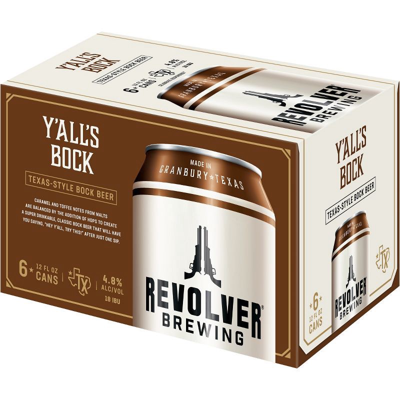 slide 3 of 8, Revolver Brewing Revolver Y'All's Bock Beer - 6pk/12 fl oz Cans, 6 ct; 12 fl oz