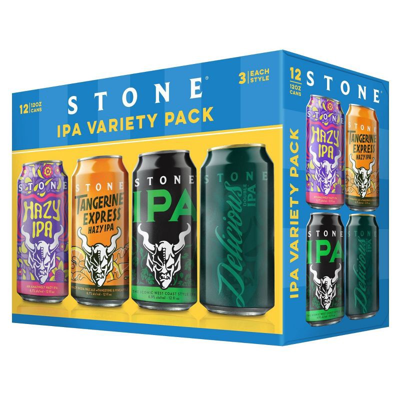 slide 2 of 2, Stone Brewing Mixed Variety Pack - 12pk/12 fl oz Cans, 12 ct; 12 fl oz