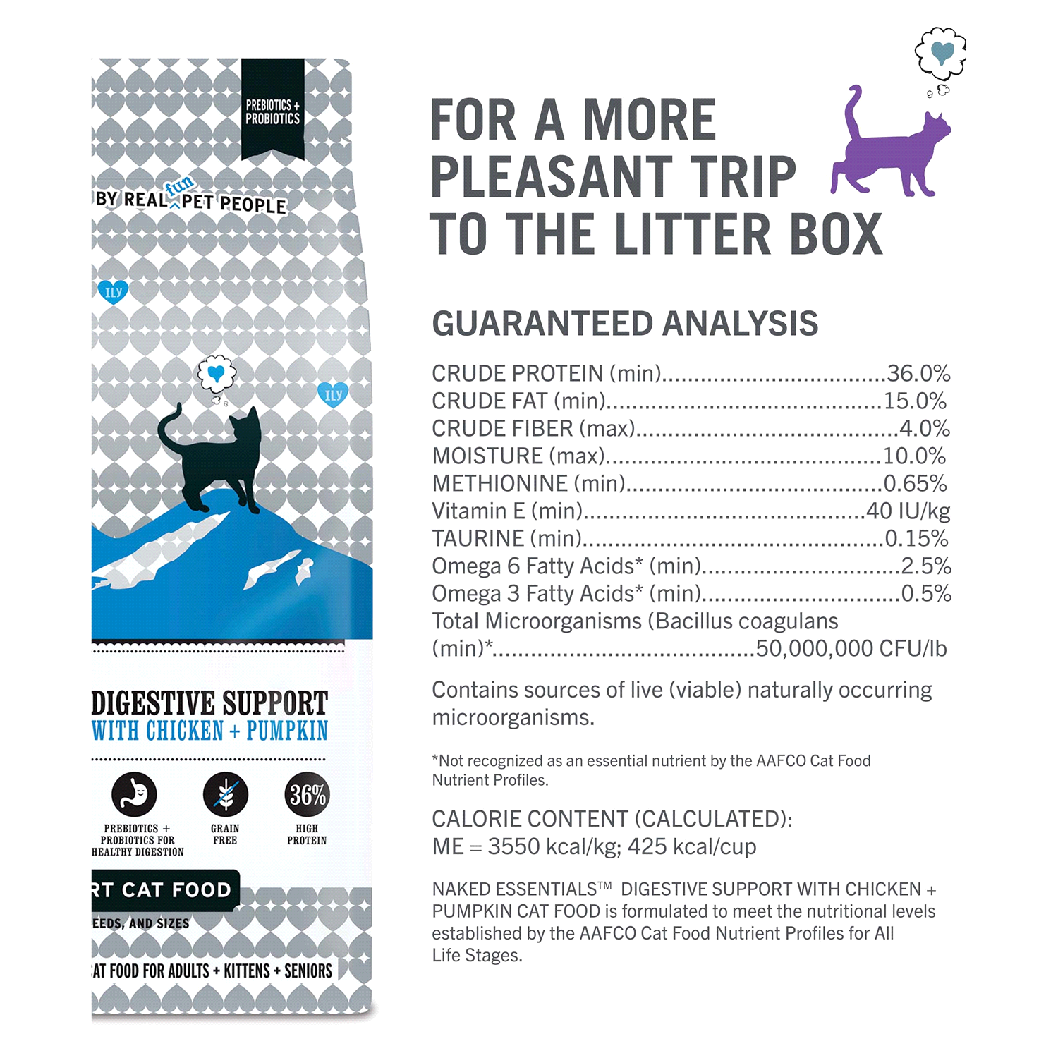 slide 3 of 5, I and Love and You "I and love and you" Naked Essentials Dry Cat Food, Digestive Support Chicken and Pumpkin Recipe, Grain Free, Real Meat, No Fillers, 3.4 lb Bag, 3.4 lb