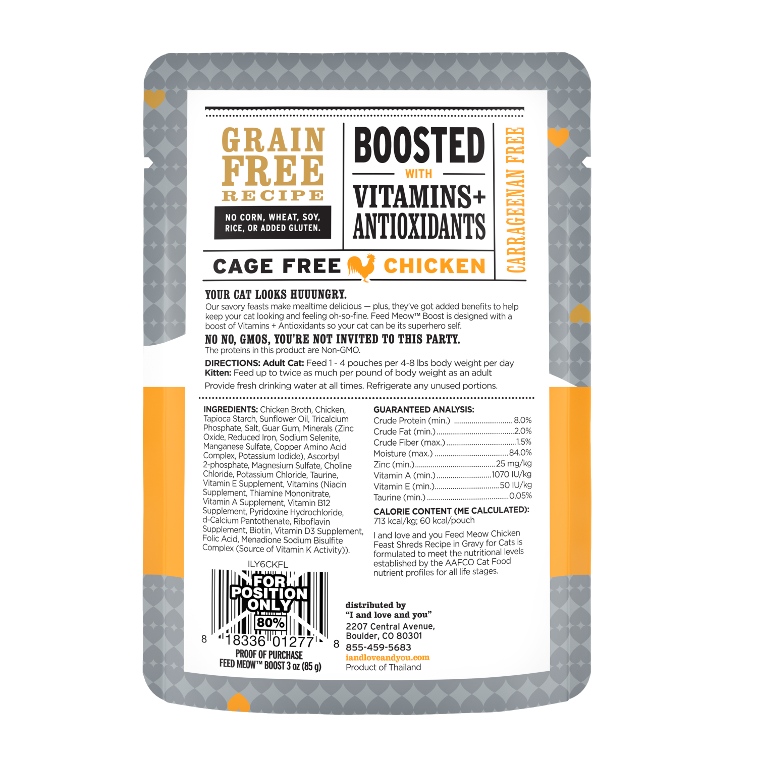 slide 2 of 3, I and Love and You Feed Meow Boost Chicken Feast Cat Food 3 oz, 3 oz