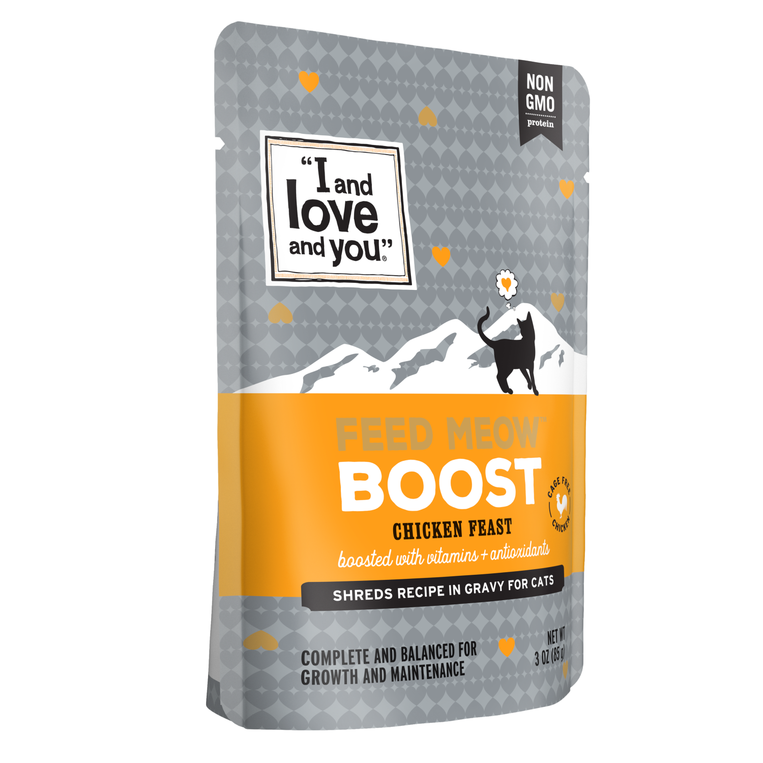 slide 3 of 3, I and Love and You Feed Meow Boost Chicken Feast Cat Food 3 oz, 3 oz
