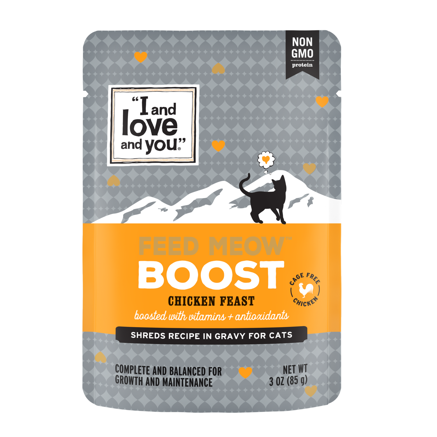 slide 1 of 3, I and Love and You Feed Meow Boost Chicken Feast Cat Food 3 oz, 3 oz