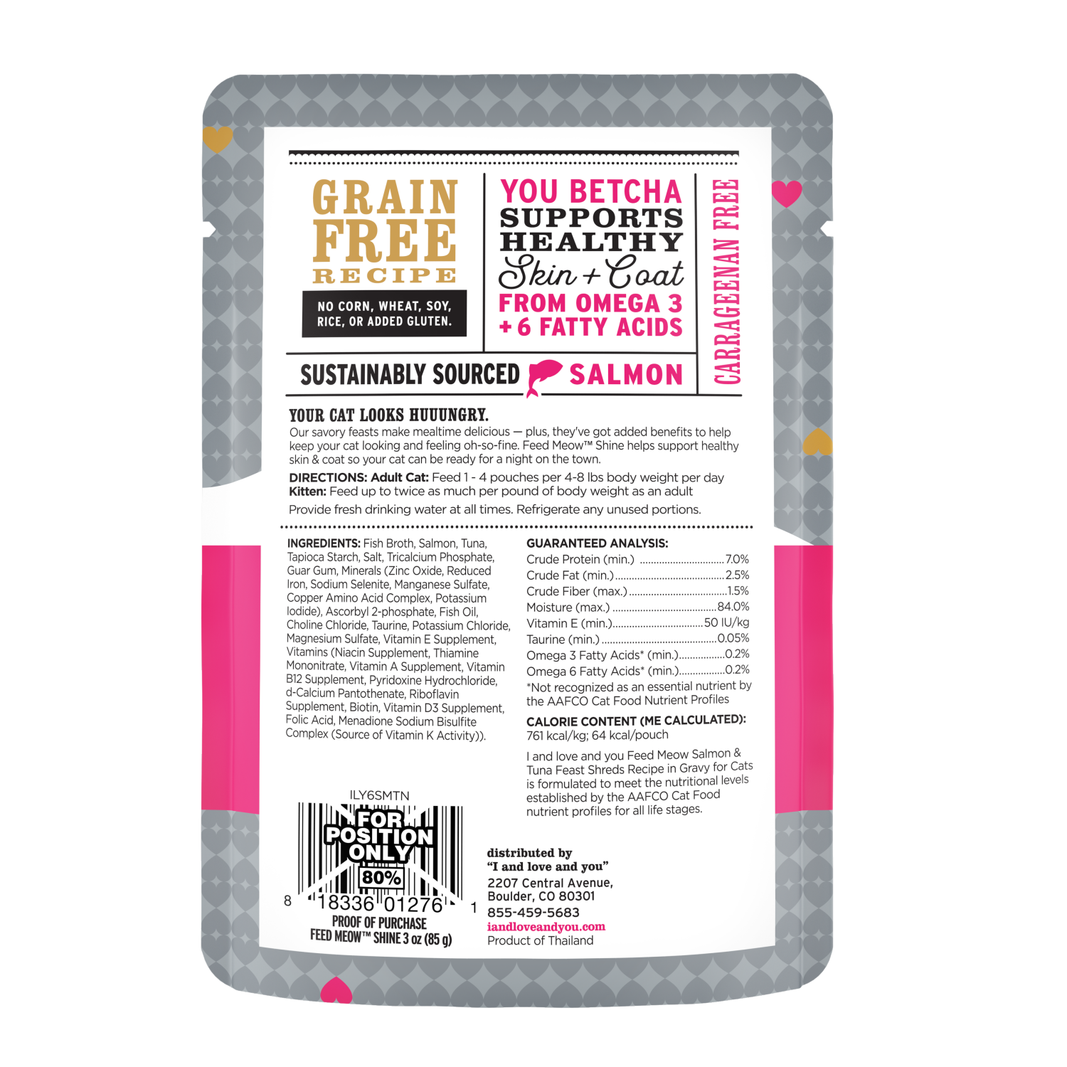 slide 2 of 2, I and Love and You Feed Meow Shine Salmon & Tuna Feast Cat Food 3 oz, 3 oz