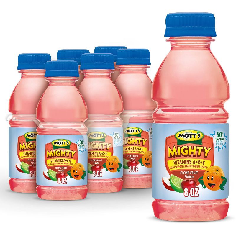 slide 1 of 7, Mott's Mighty Fruit Punch Juice Drink - 6pk/8 fl oz Bottles, 6 ct; 8 fl oz