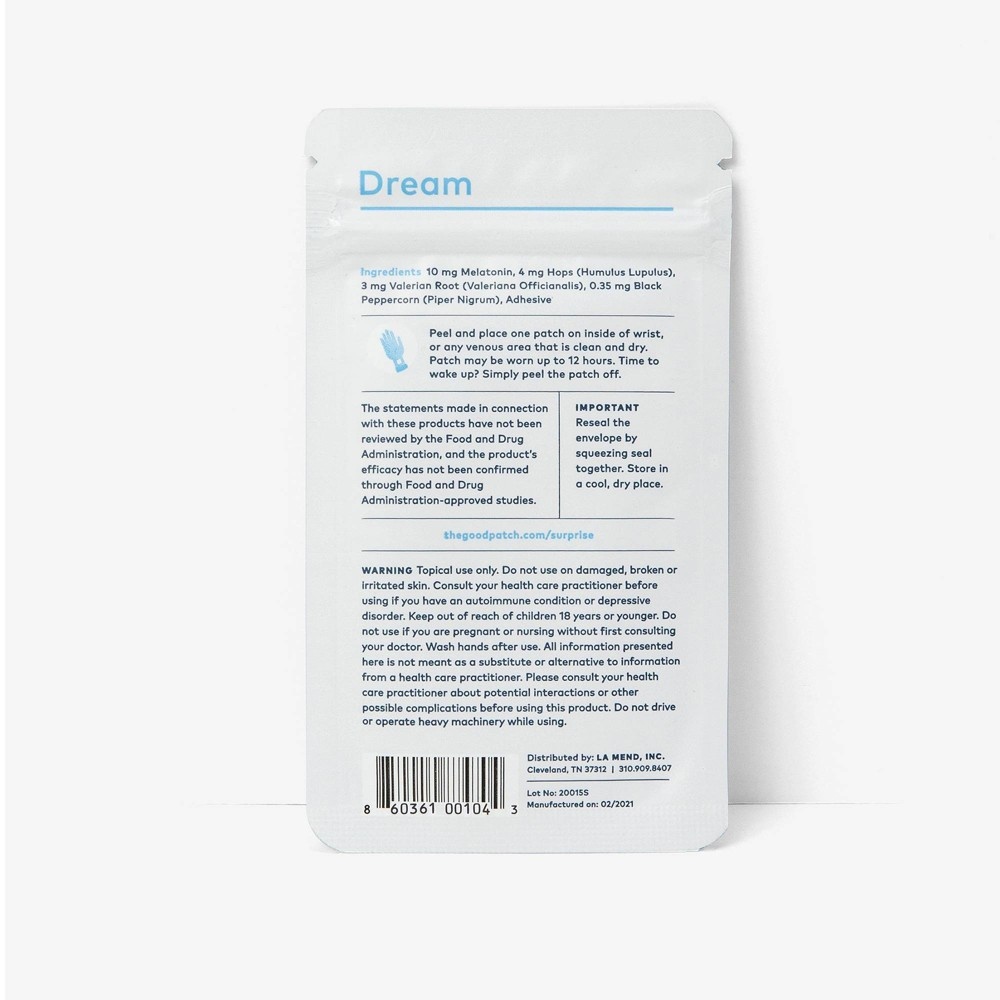 slide 2 of 5, The Good Patch by La Mend Plant Based Dream Sleep Aids Patch, 6 oz, 4 ct