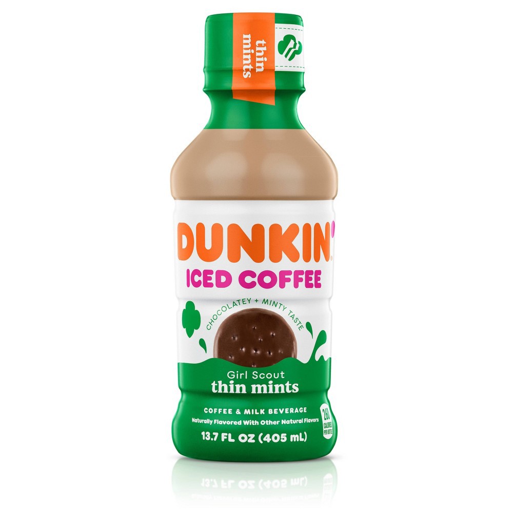 slide 3 of 6, Dunkin' Donuts RTD Dunkin Donuts Thin Mints Iced Coffee Beverage - 13.7 fl oz Bottle, 13.7 fl oz