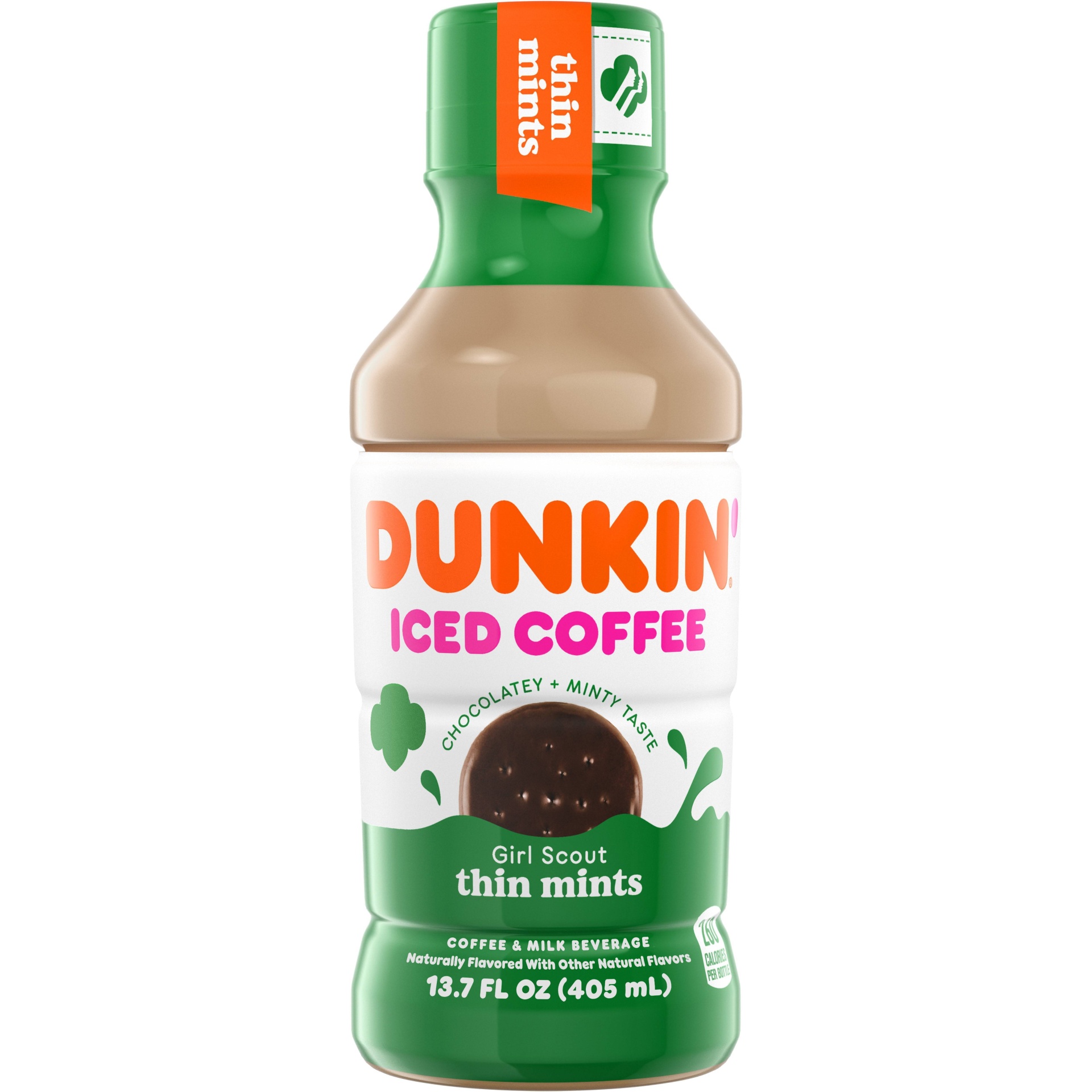 slide 1 of 6, Dunkin' Donuts RTD Dunkin Donuts Thin Mints Iced Coffee Beverage - 13.7 fl oz Bottle, 13.7 fl oz