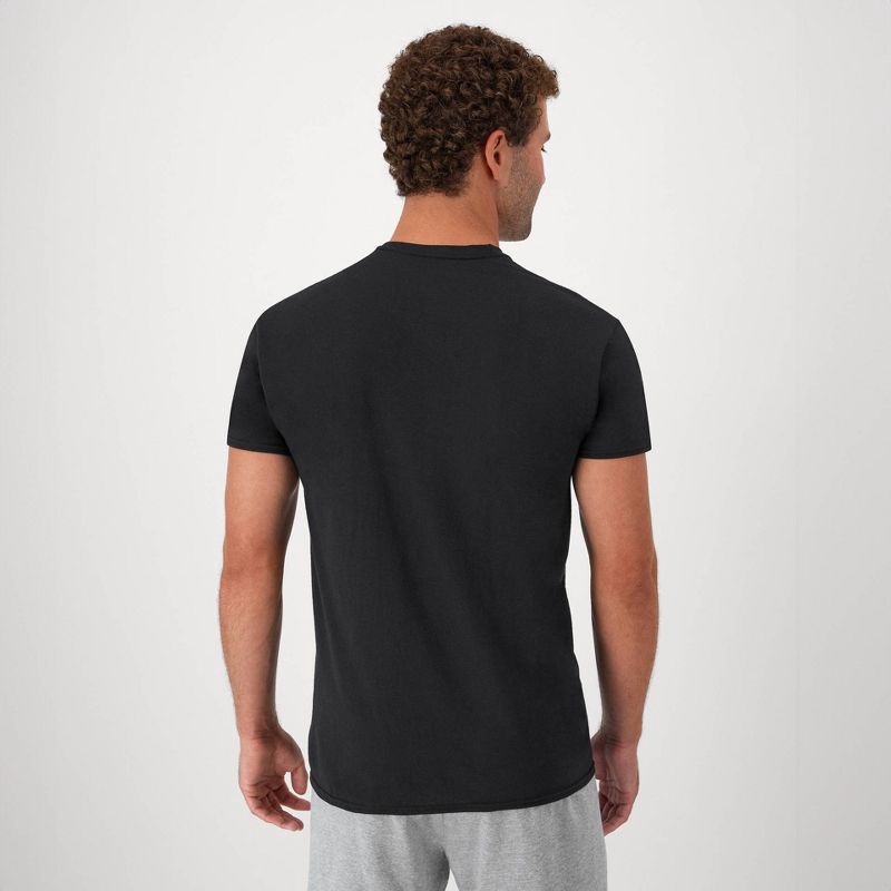 slide 4 of 8, Hanes Red Label Men's Crew Neck Dyed T-Shirt 6pk - Black/Gray/Blue M: Tagless, Moisture Wicking, 6 ct