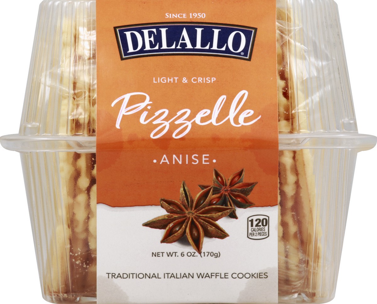slide 1 of 5, DeLallo Pizzelle Anise Italian Waffle Cookies, 6 oz