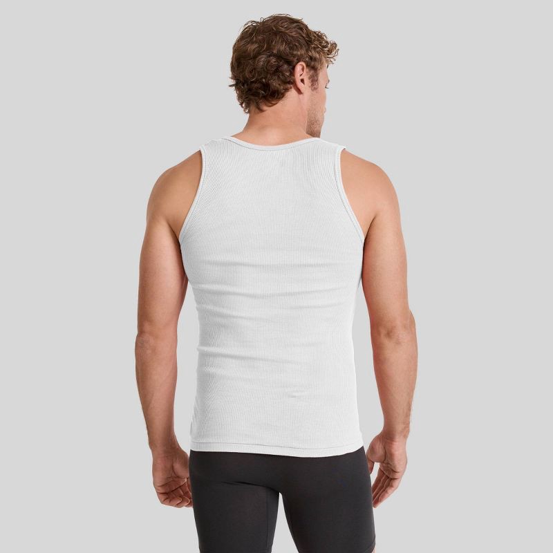 slide 6 of 6, Jockey Generation™ Men's 100% Cotton Tank 3pk - White S: Tailored Fit, Heavyweight Knit, Scoopneck, 3 ct