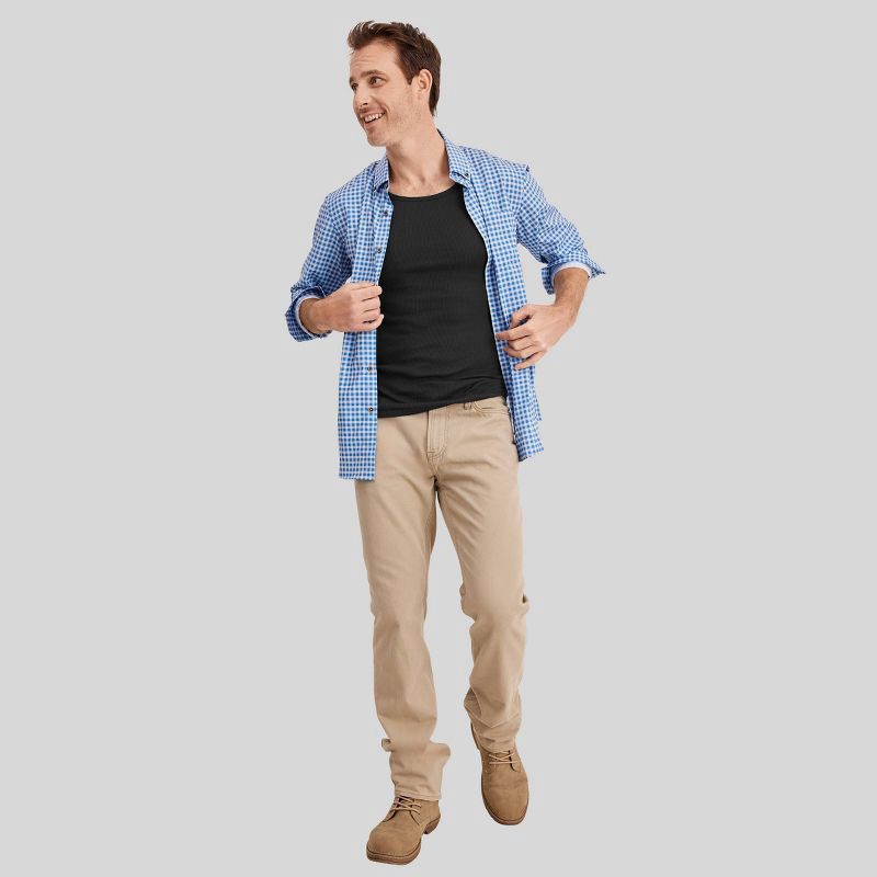 slide 2 of 5, Jockey Generation™ Men's 100% Cotton Tank 3pk - Black/Gray M: Sleeveless Knit Undershirts, Tailored Fit, 3 ct