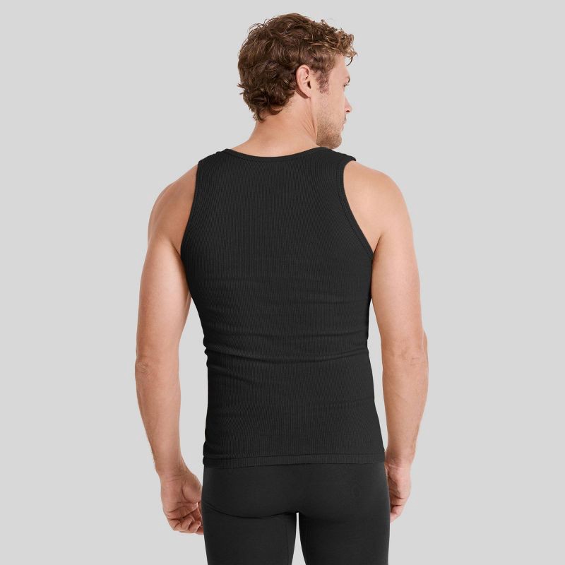 slide 3 of 5, Jockey Generation™ Men's 100% Cotton Tank 3pk - Black/Gray L: Sleeveless Knit Undershirts, Tailored Fit, 3 ct