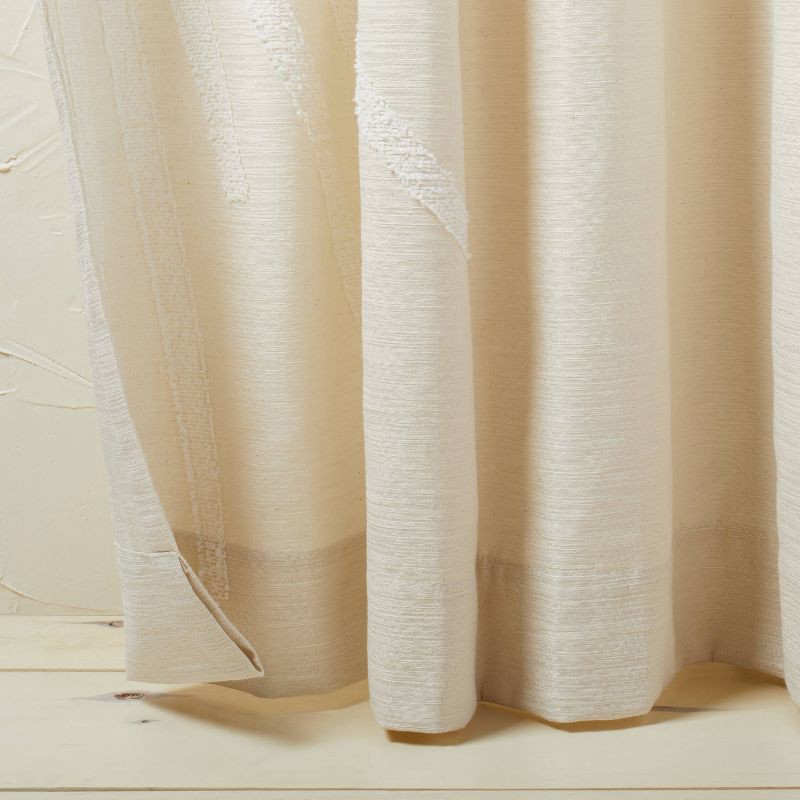 slide 3 of 4, Opalhouse designed with Jungalow 50"x84" Light Filtering Sunburst Window Curtain Panel Ivory - Opalhouse™ designed with Jungalow™, 1 ct