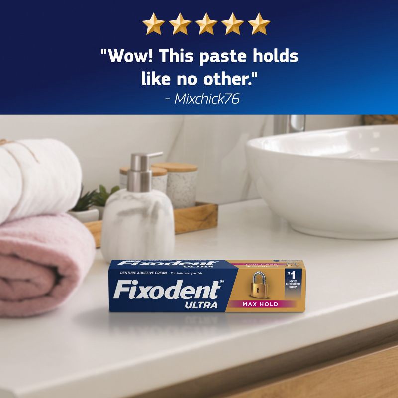 slide 7 of 12, Fixodent Ultra Max Hold Dental Adhesive - 2.2oz/2pk, 2.2 oz, 2 ct