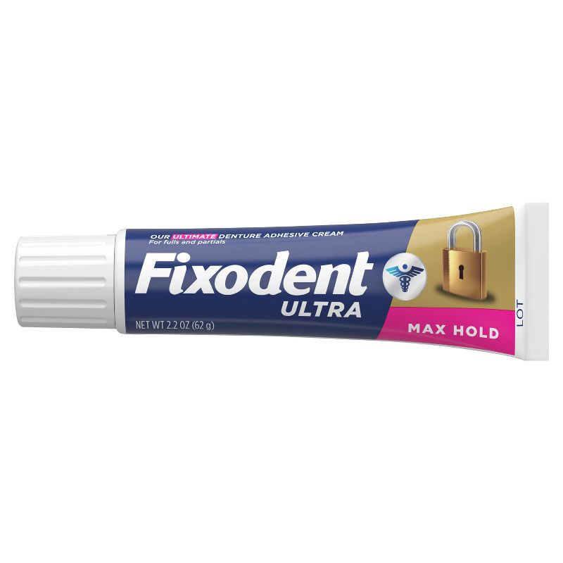 slide 10 of 11, Fixodent Ultra Max Hold Dental Adhesive - 2.2oz/2pk, 2.2 oz, 2 ct