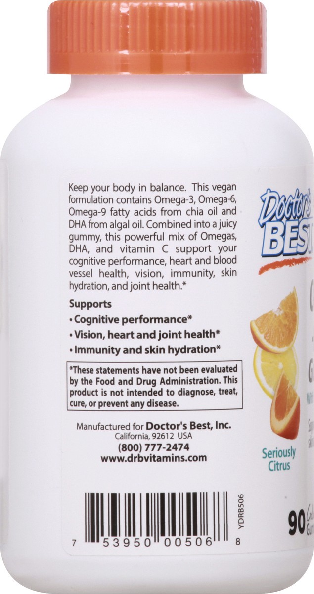 slide 2 of 11, Doctor's Best Gelatin-Free Gummies Seriously Citrus Omega + DHA 90 ea, 90 ct