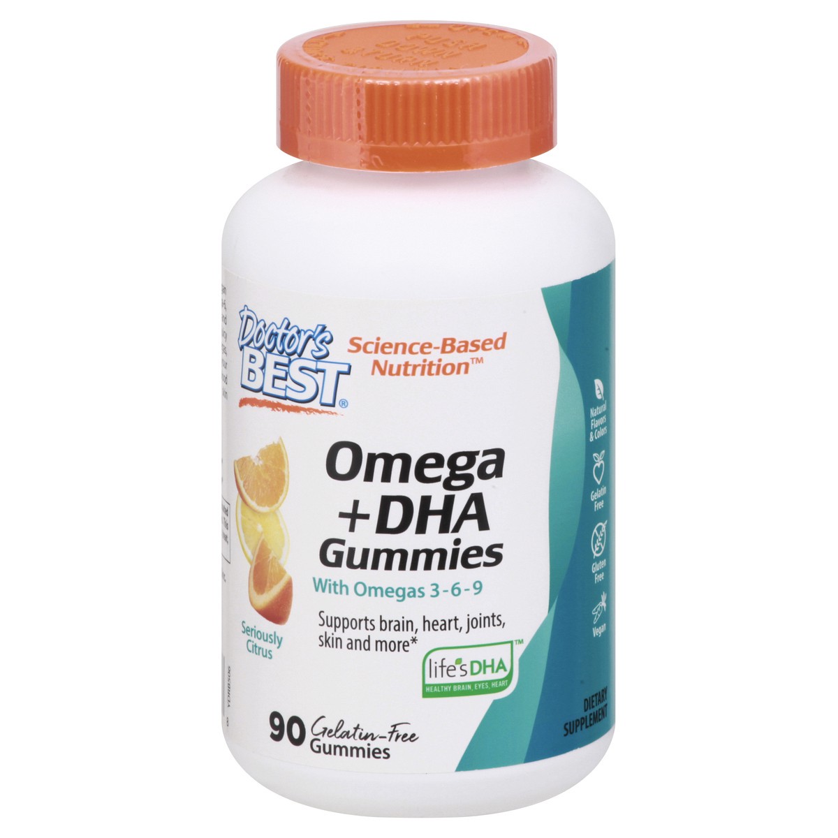 slide 1 of 11, Doctor's Best Gelatin-Free Gummies Seriously Citrus Omega + DHA 90 ea, 90 ct