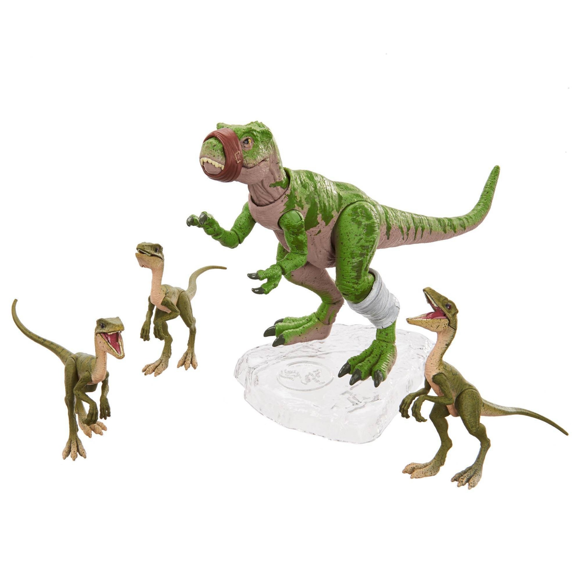 slide 1 of 6, Jurassic World Amber Collection Tyrannosaurus Rex & Compy Figures, 1 ct