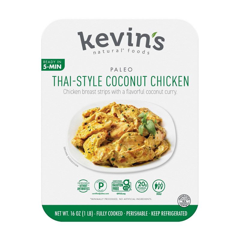 slide 1 of 6, Kevin's Natural Foods Gluten Free Thai-Style Coconut Chicken - 16oz, 16 oz