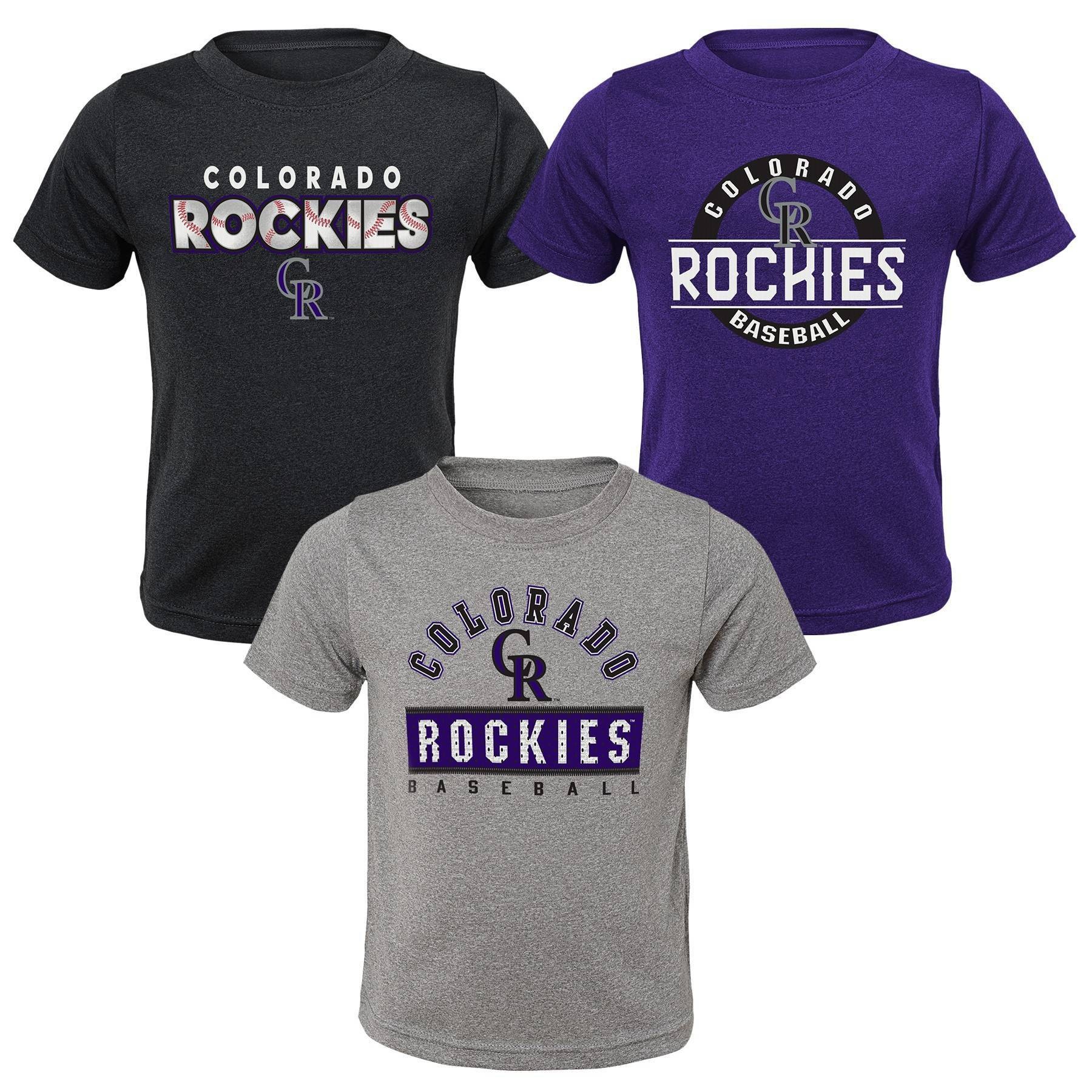 MLB Colorado Rockies Toddler Boys' 3pk T-Shirt Set - 3T