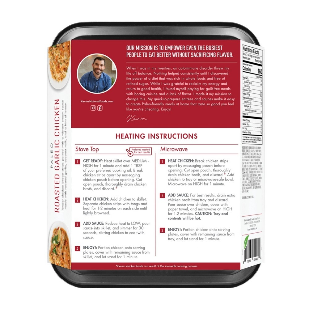 Kevin's Natural Foods Roasted Garlic Chicken 16 oz Shipt