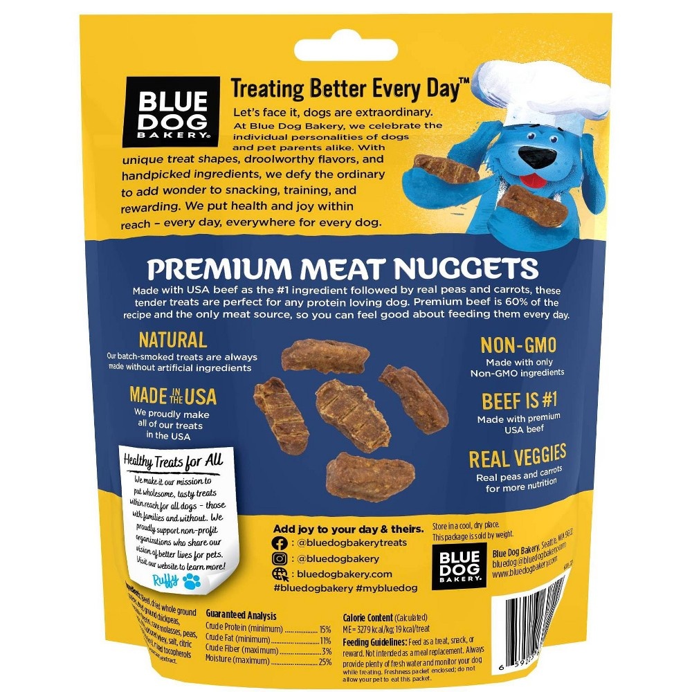 slide 2 of 2, Blue Dog Bakery Protein Nuggets Beef, Peas and Carrots Dog Treats, 6 oz